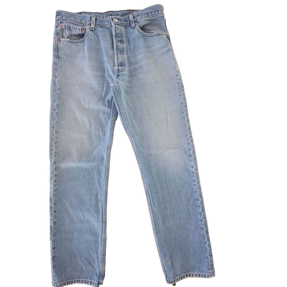 VTG Mens Levi’s 501XX Button Fly Jeans Light Wash 34x32 100% Cotton Straight Leg
